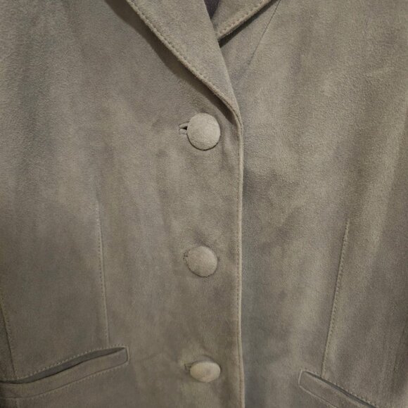 Ann Taylor Grey Leather Jacket Size 6 - Picture 5 of 9